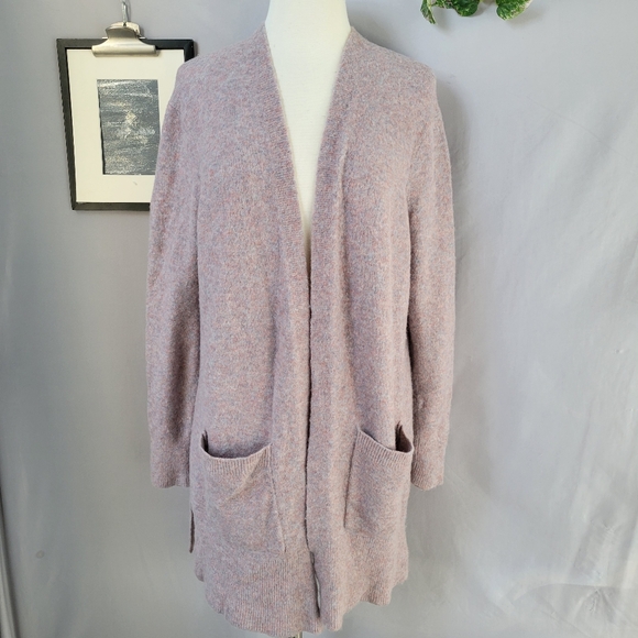 Madewell Kent Cardigan Sweater in Coziest Wool Yarn Heather Purple M - Picture 4 of 16